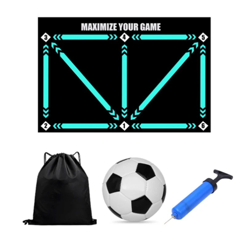 

Soccer Footwork Training Pad Set Portable Dribbling Sports Aid Durable Soccer Mat