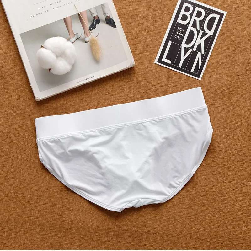 Men's underwear low waist sexy tide letter elastic close-fitting ice silk youth briefs 3