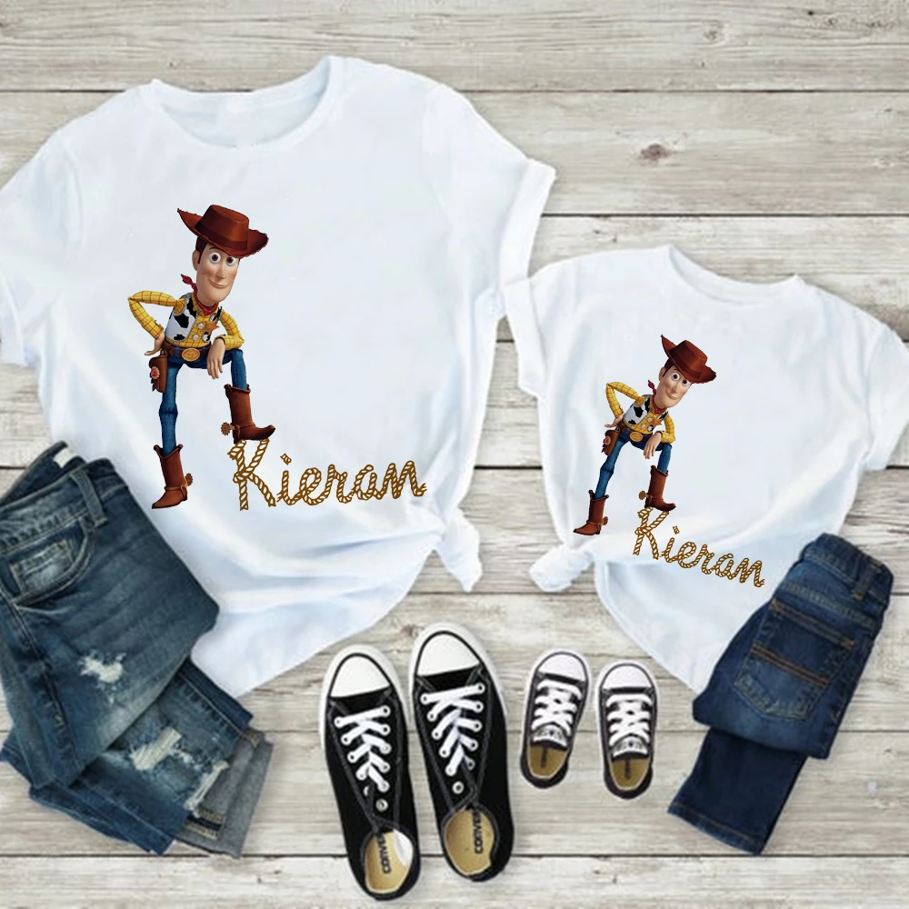 Mom And Daughter Matching Outfits T Shirts Women Disney T-Shirts Fork Toy Story White Trendy Children Family Comfortable All-Match Creativity Short Sleeve Print father and son matching outfits Family Matching Outfits