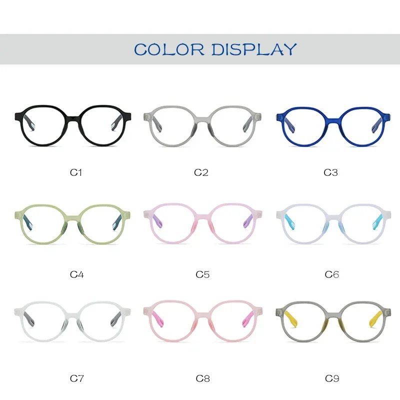 Aged 6-12 Ultra light Silica Gel Children's Eyeglasses Frame Candy Color Boys And Girls Eyewear Myopia Hyperopia Optical Glasses