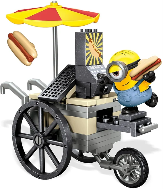 63Pcs Mega Bloks Minions Movie Flying Hot Dogs Chaos Blocks Illumination Enterainment Action Figure Model Anime Kids Gifts Toys 2