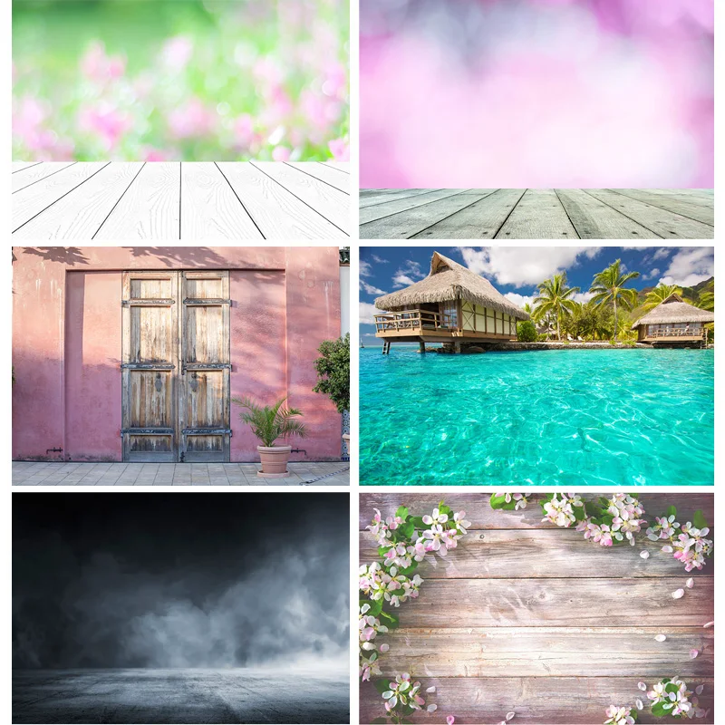 

Vinyl Custom Photography Backdrops Props Flower Wall Planks Landscape Photo Studio Background 2235 JT-06