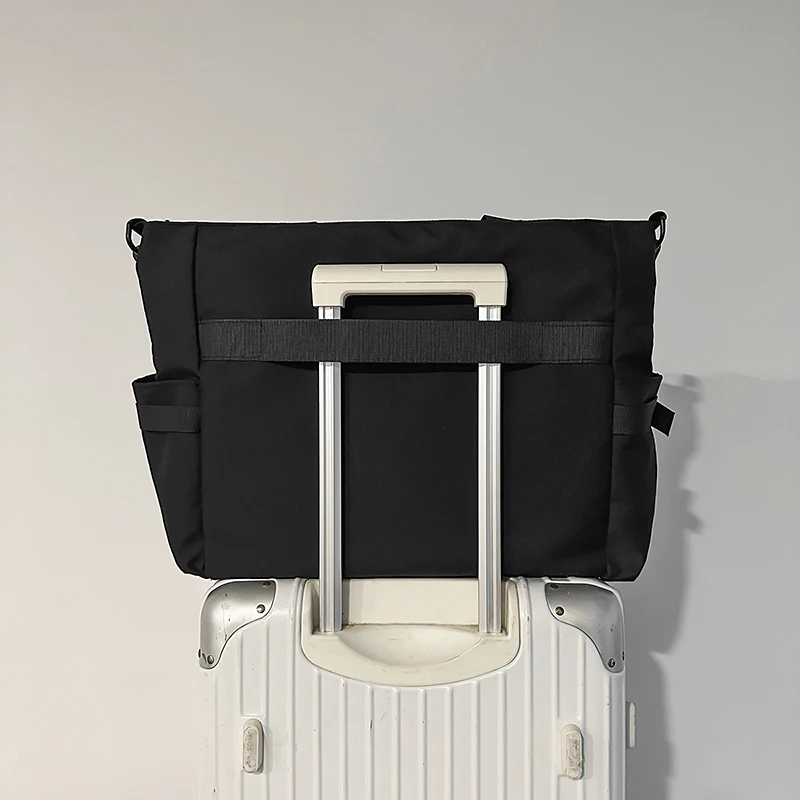 Nylon Große Kapazität Paar Einkaufstasche Multi-Pocket Abzeichen Dekoration Schultertasche Lässige Reise Einkaufstasche – Detail 22