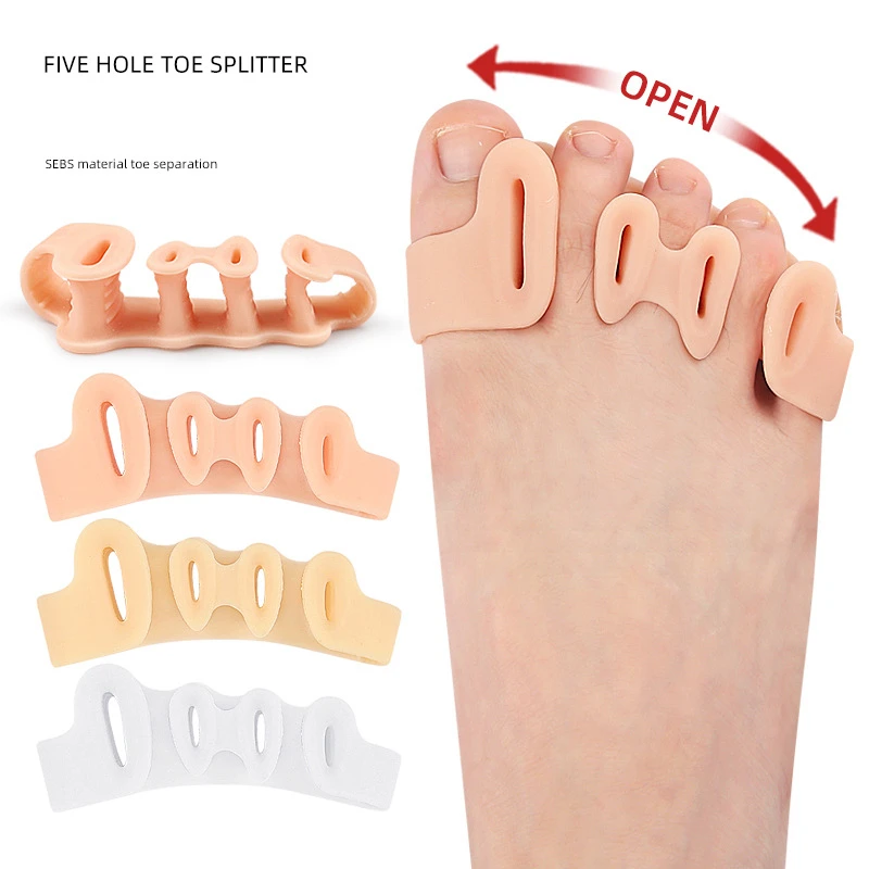 4pieces=2pairs Gel Hammer Toe Corrector Splitter Foot Care Silicone Bunion Pain Relieve Orthosis Hallux Valgus Protector Pads