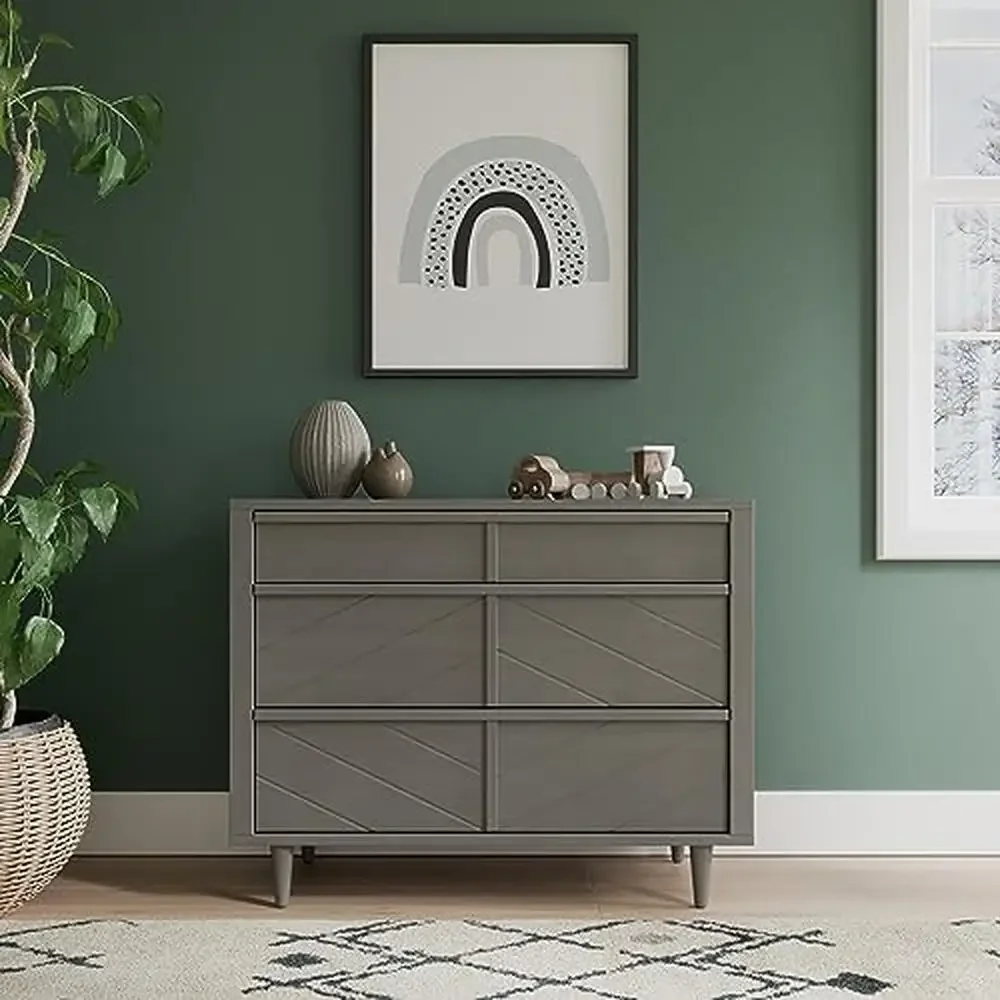 3-Piece Surrey Hill Nursery Set with 4-in-1 Convertible Crib Dresser and Chest Grows with Baby Toasted Chestnut/Lunar Gray Tip 6