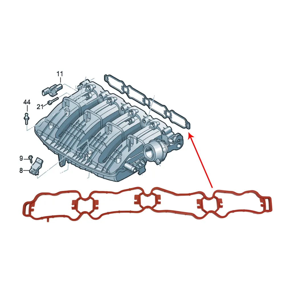 Intake manifold gasket For Audi Q2 Q3 A3 S3 A4 A5 Q5 A6 S6 A7 S8 Q8 Skoda Octavia Kodiaq Superb VW Jetta Golf beetle 06K129717A