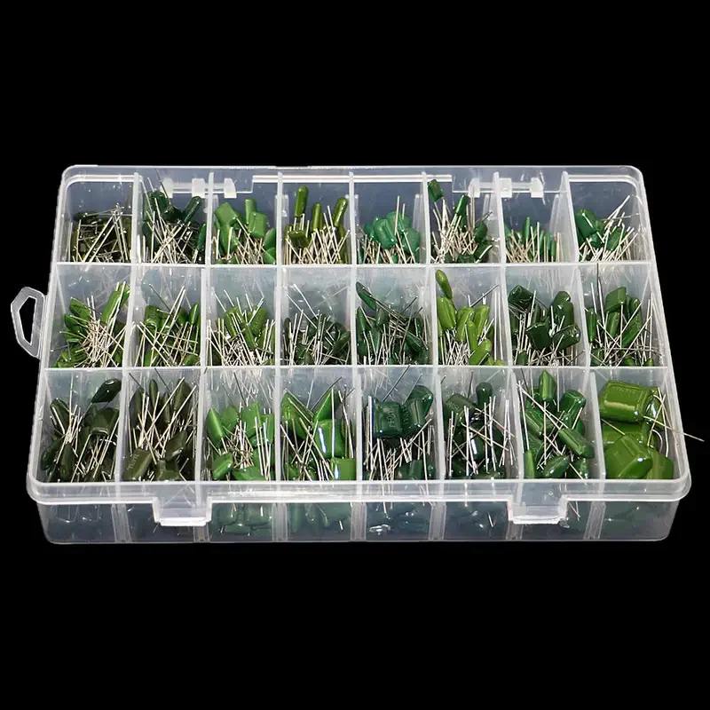 660pcs 24Value 100V 2A221J a 2A474J Kit sortido de capacitor de filme de poliéster 2A331 2A102 2A472 2A682 2A103 2A333 2A104 2A224 2A474