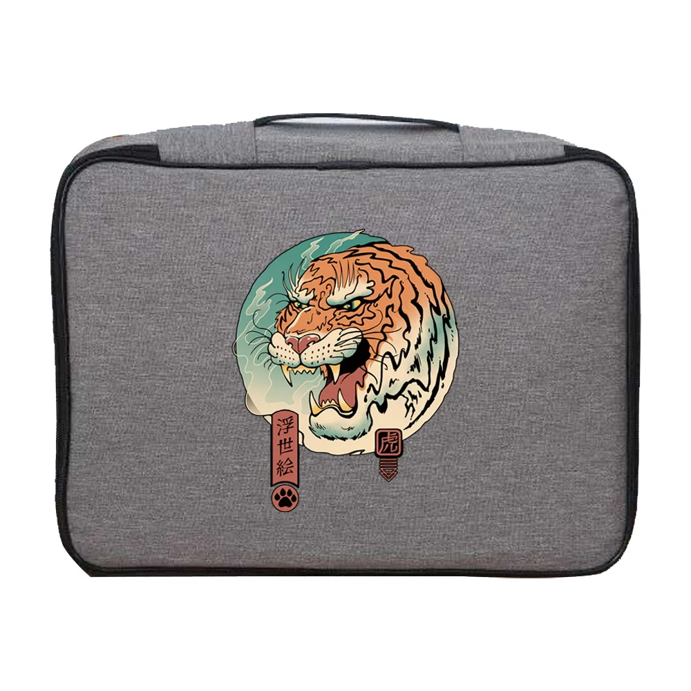 Handbag Men Business Storage Credentials Credit Card Briefcase Japan Cat Print Documents Organizer Travel File Lockbox Woman Bag