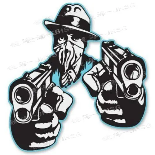 

Handgun Shaped Car Vinyl Sticker - Motorcycle Exterior Accessories - Waterproof and Sunscreen PVC