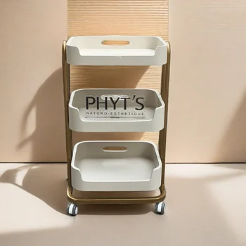 Carrello da salone portatile semplice Carrello portaoggetti girevole glamour Carrello di bellezza Carrello moderno di lusso Carritos Organizadores Mobili da salone