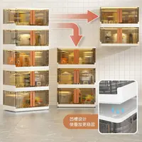Modern Plastic Kitchen Cabinets Floor-to-ceiling Flip Storage Cabinet Home Multi-function Pot Cabinets Bedroom Storage Furniture 1