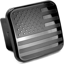 Couvercle de bouchon d'attelage de drapeau en métal noir, 2 pouces, s'adapte au couvercle d'attelage de piste de 2 pouces, capuchon de remorquage récepteur 