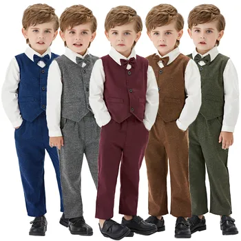Toddler Boys Long Sleeve T Shirt Tops Vest Coat Pants Child Kids Go Home Outfit for Mom Baby Boys Stuff Boy Summer Clothes 6