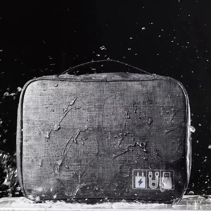 New Travel Digital Data Line Storage Bag Large Capacity Anti-moisture Grid Multi-functional Headphone Charger Finishing-ag BEST SELLERS