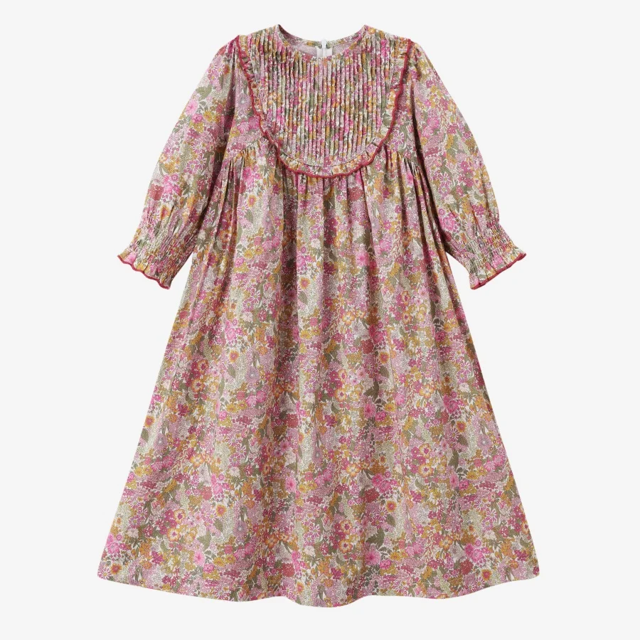 Summer Green Grid & Pink Floral Collection Family Matching 100% Cotton Clothing Set