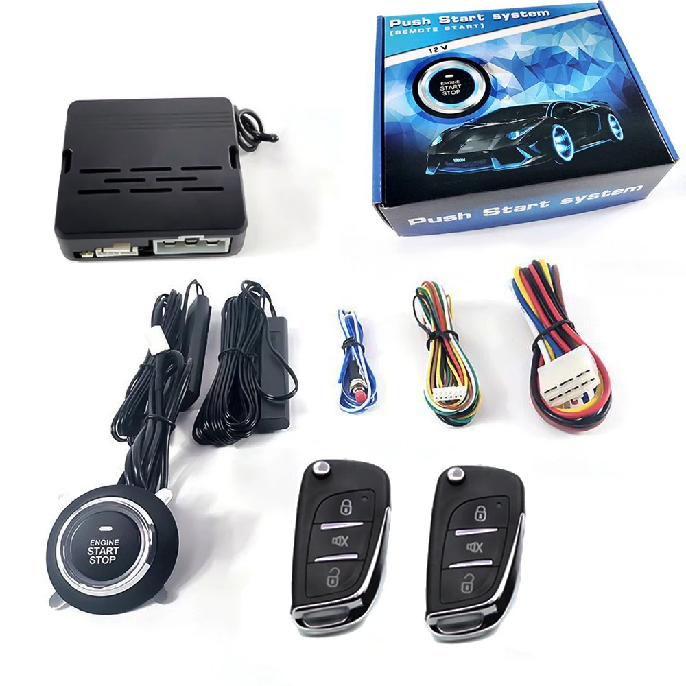 Alarma coche Mando a distancia Kit start stop PKE con presencia y arranque  a distancia Stop Keyless entry Sistema alarma arranque motor Pulsador start  stop alarma coche arranque a distancia - AliExpress