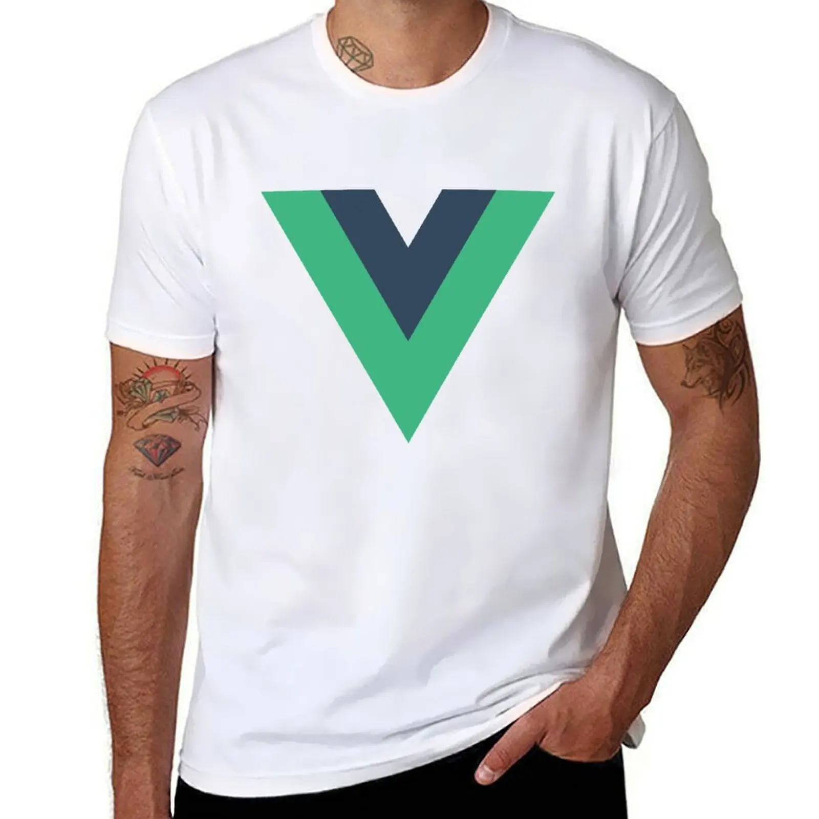 Vue | Camiseta Vue JS com design simples e estampado - AliExpress 200000343