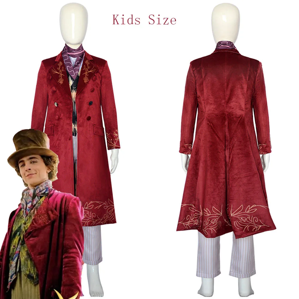 

Chocolate Factory Willy Wonka Cosplay Fantasia Kids Costume Disguise Children Boy Uniform Outfits Wonka Roleplay Halloween Suit