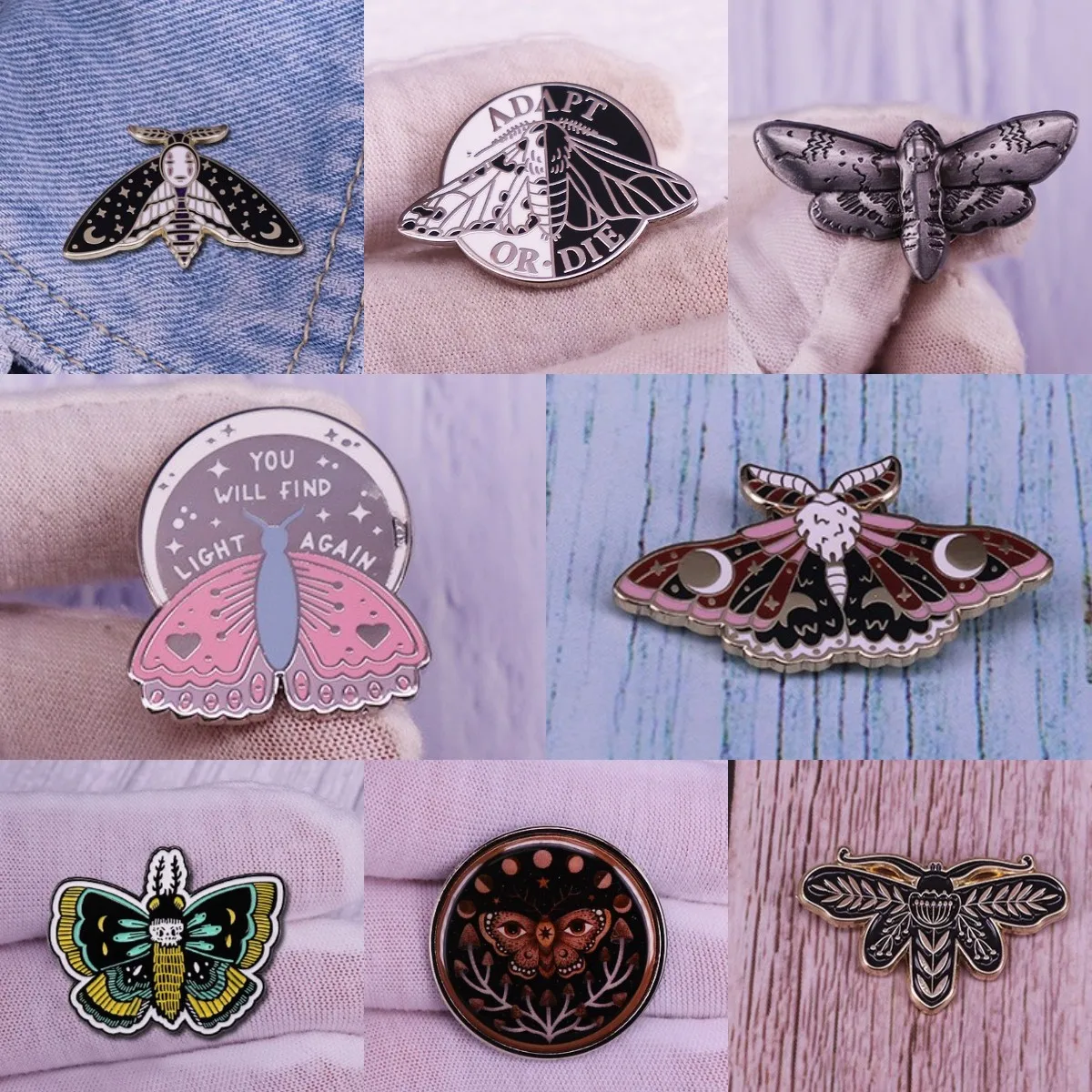 Pink Gothic Punk Enamel Pins Skeleton Butterfly Brooch Lapel Badges Duck  Drift Camera Bottle Cartoon Decorative Pins for Collar - AliExpress