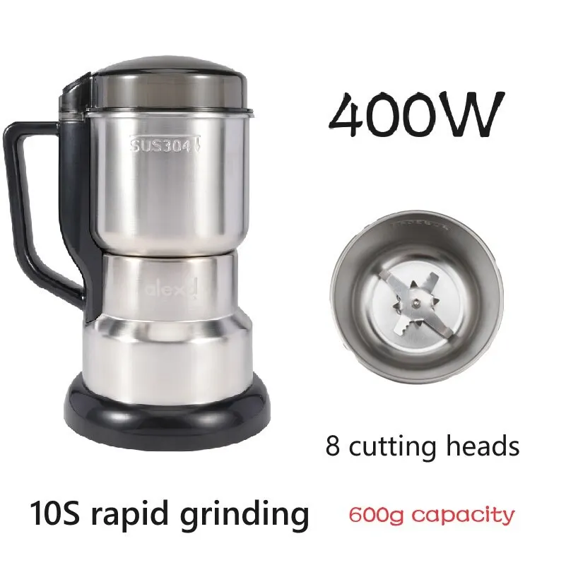 Electric Coffee Grinder Household Cereals Nuts Spices Beans Flour Grinder  Machine Portable Multifunctional Kitchen Chopper Blade - AliExpress