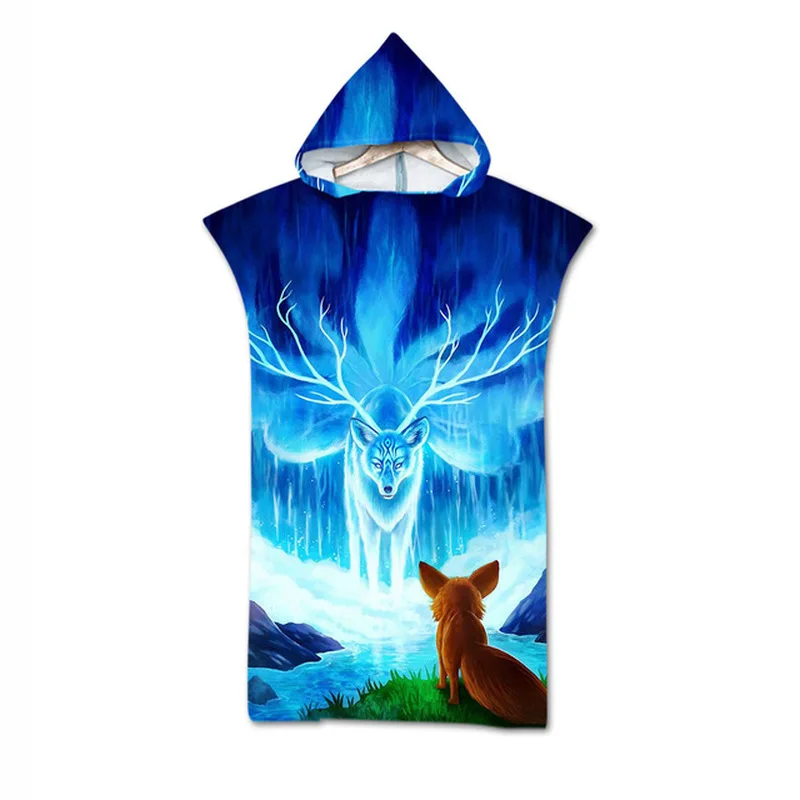 

Microfiber Fabric Adult Bath Towels Beach Towel Changing Bathrobe Cloaks Hooded Swimming Pool Gym Fitness Bath Towels