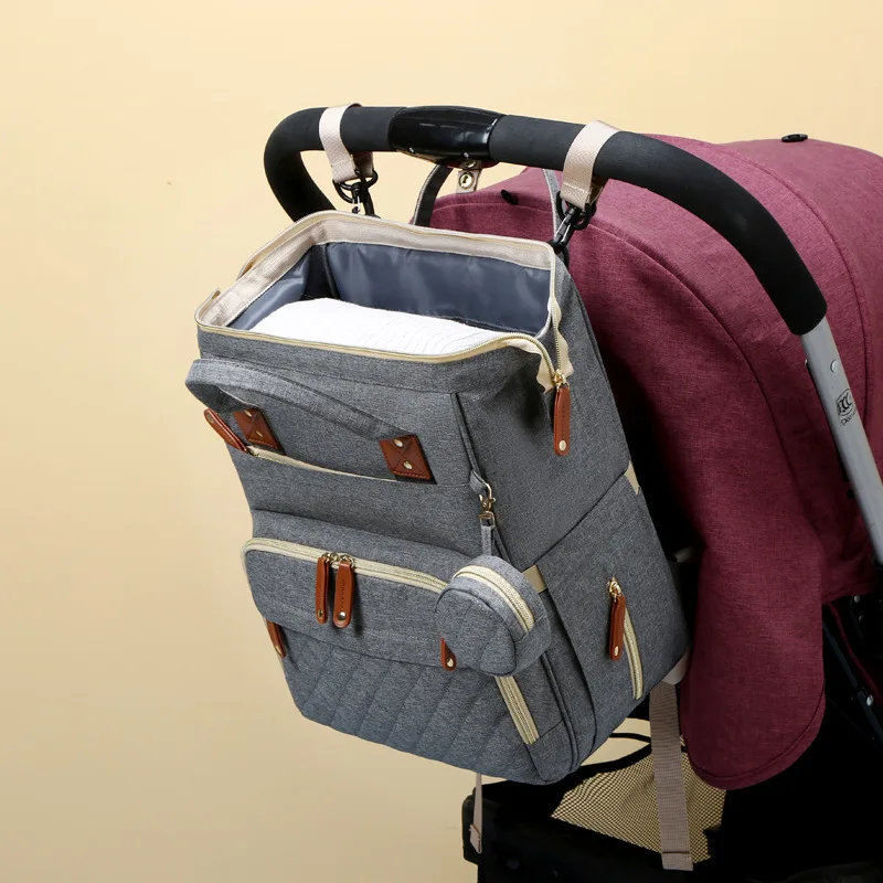 Bag Station 3 In 1 Baby Diaper Backpack With Foldable Changing Pad, Large Travel Back Pack For Girl Boy_voghion.com
