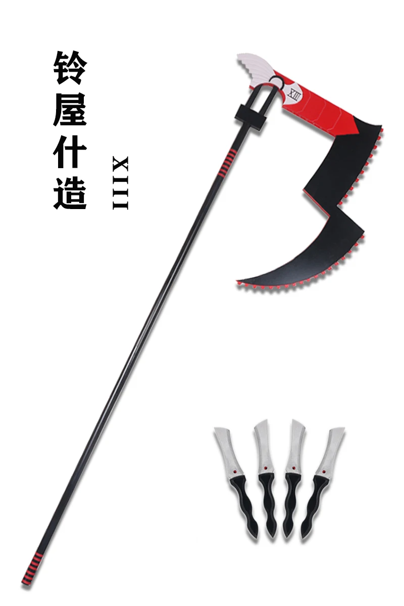 Anime JUZO SUZUYA  REI Cosplay 4pcs Knife Props For Big Black Sickle  Weapon Halloween Party Accessories - AliExpress