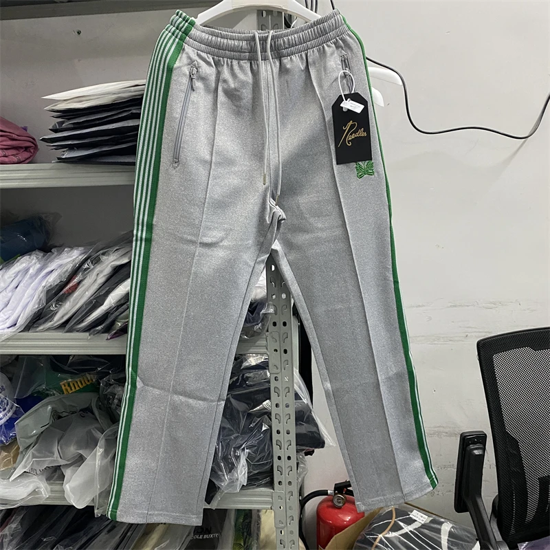 

2023ss Grey Needles Sweatpants Men Women Best Quality High Street Track Pants Green Butterfly AWGE Sporty Trousers y2k