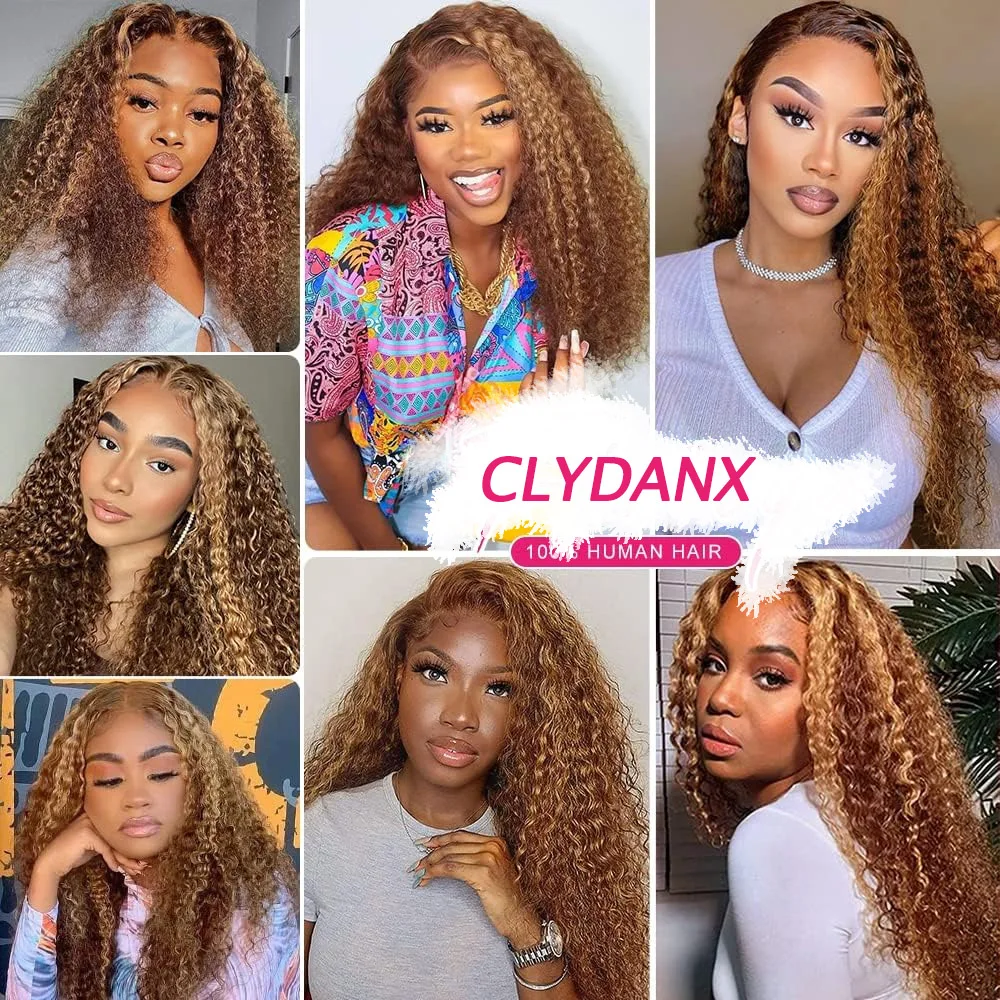 18Inch Honey Blonde 5x5 Deep Wave Lace Front Wigs Human Hair Pre Plucked 4/27 Highlight Glueless HD Transparent Lace Frontal Wig