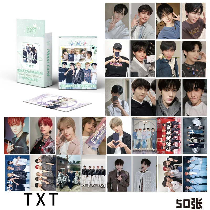50Pcs/Set Idol Boy Group Lomo Cards Photocards New Album Tomorrow Together HD Print TAEHYUN HUENINGKAI SOOBIN Fans Gifts