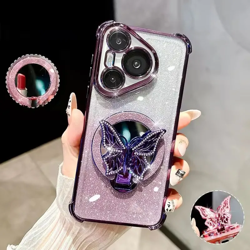Shockproof Mirror Butterfly Phone Case - Elegant and Durable Protection Cover