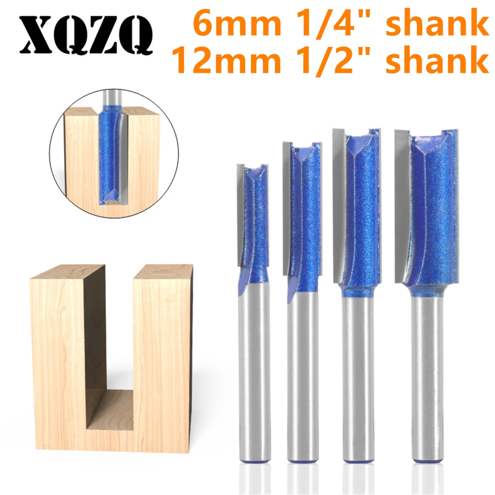

6mm 6.35mm 12mm 12.7mm Straight Bit Router Bit Carbide Cutters Woodworking Milling Cutter for Wood Bit Face Mill End Mill Tools