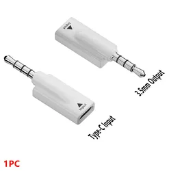 Universal HiFi Audio USB - C to 3.5mm Adapter - Plug & Play (C - 3.5 Male White)
