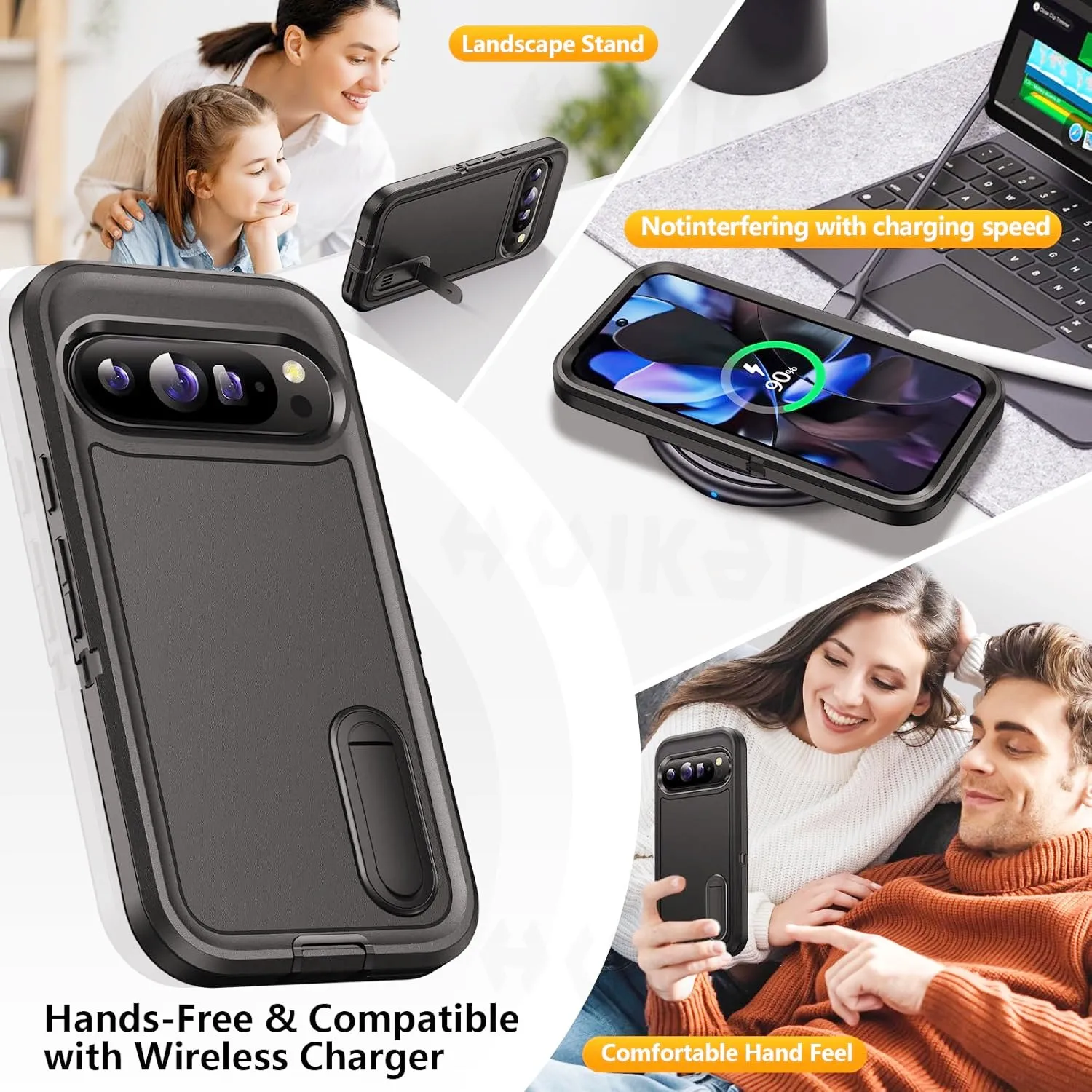 Rugged Shockproof Kickstand Case - Full Body 3-in-1 Anti-Scratch Protection