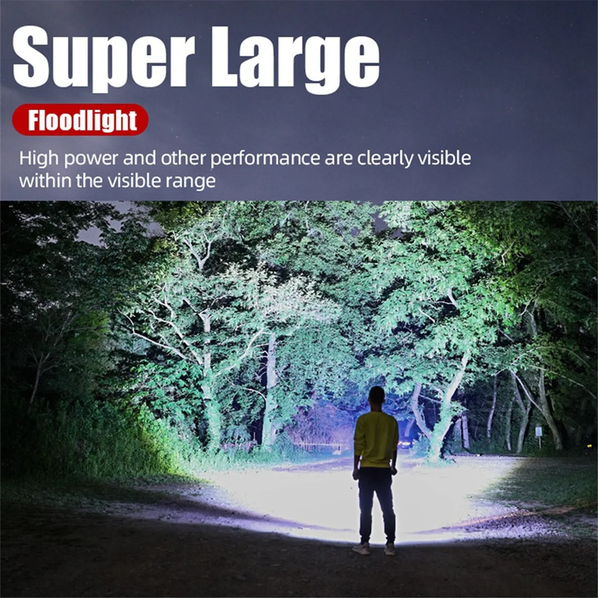 BAAU Zoom Flashlight Long Range Outdoor Household Flashlight Rechargeable Portable