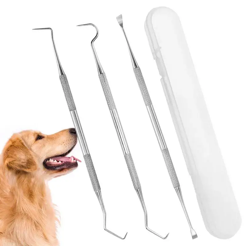 

Stainless Steel Pet Dog Tooth Cleaner Scraper Double Headed Tartar Dental Remover Dog Teeth Cleaning Tool Pets Oral Care Product