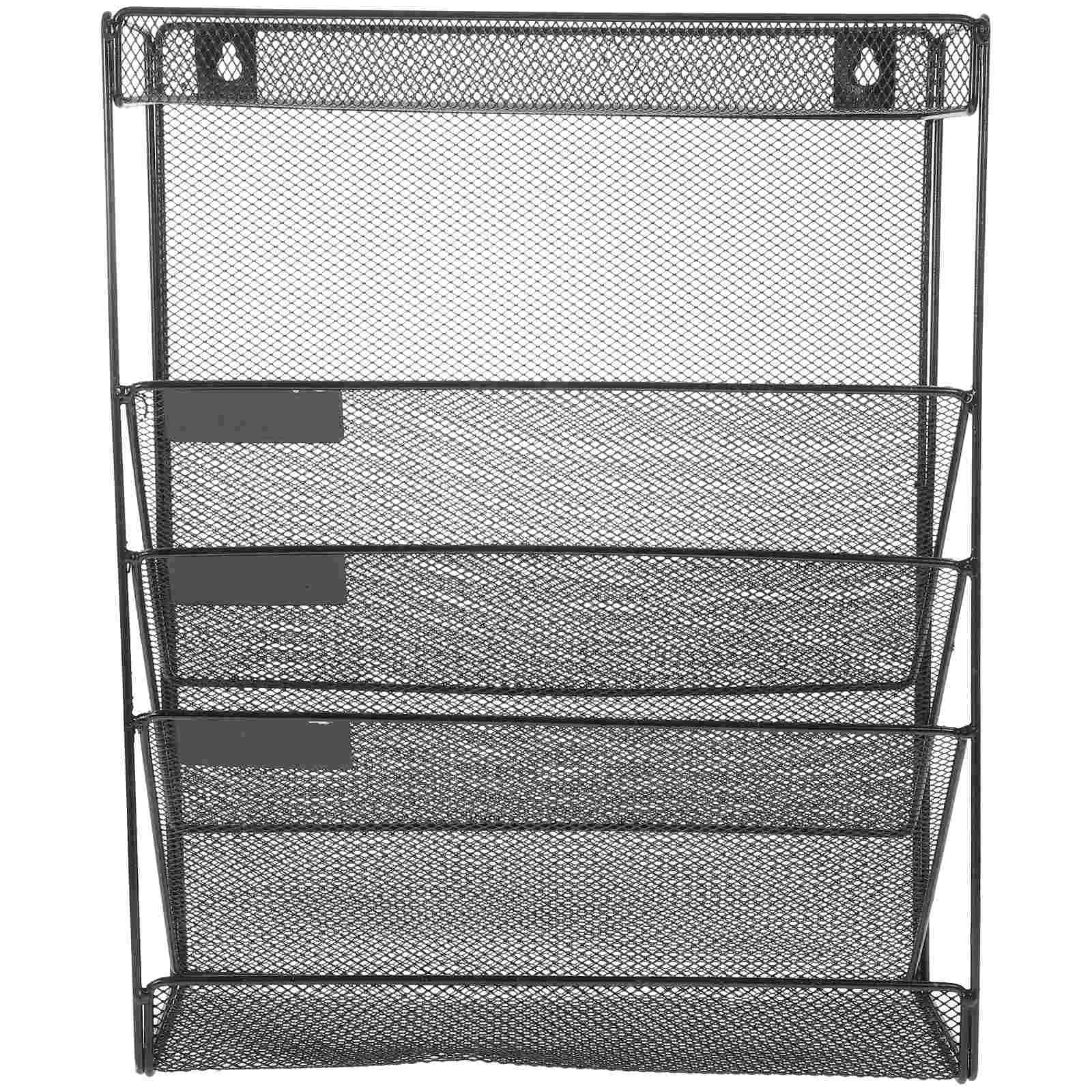 Wall Organizer with Hooks File Holder Magazine Display Stand Folder Office for Desk