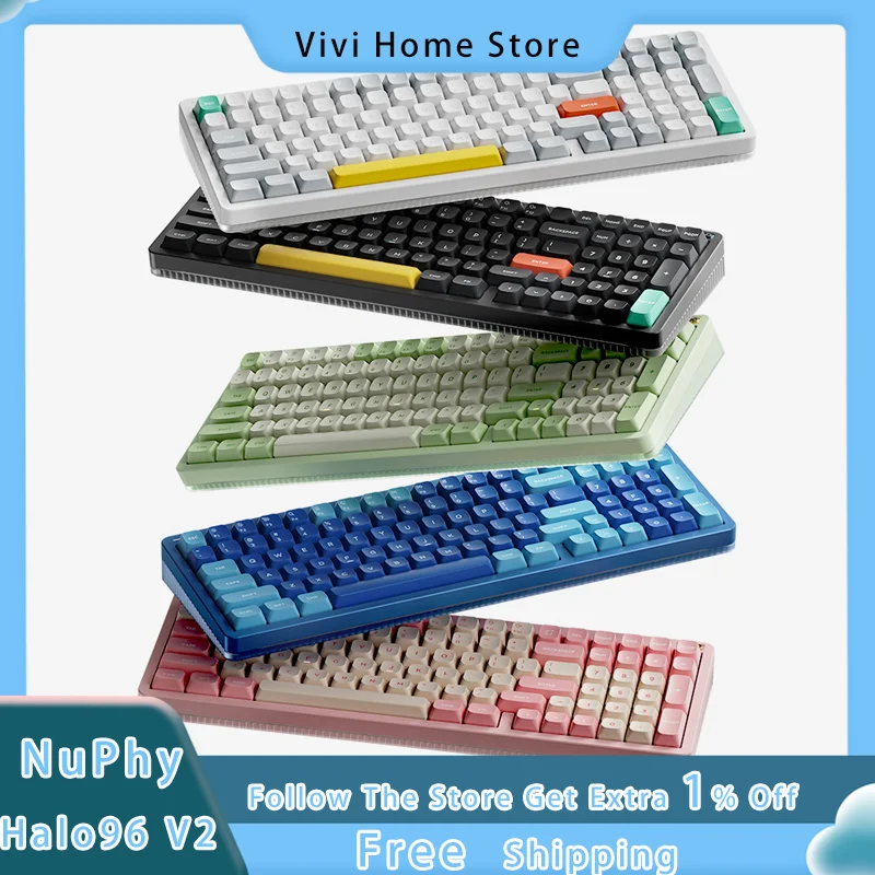 

NuPhy Halo96 V2 Customized Mechanical Keyboard Three Mode Wireless Bluetooth Gasket Office E-sports Game Keyboard Laptop