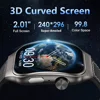 LAXASFIT 2.01 Inch Curved Screen Unisex Smart Watch Bluetooth 5.3 HD Call, Etc.