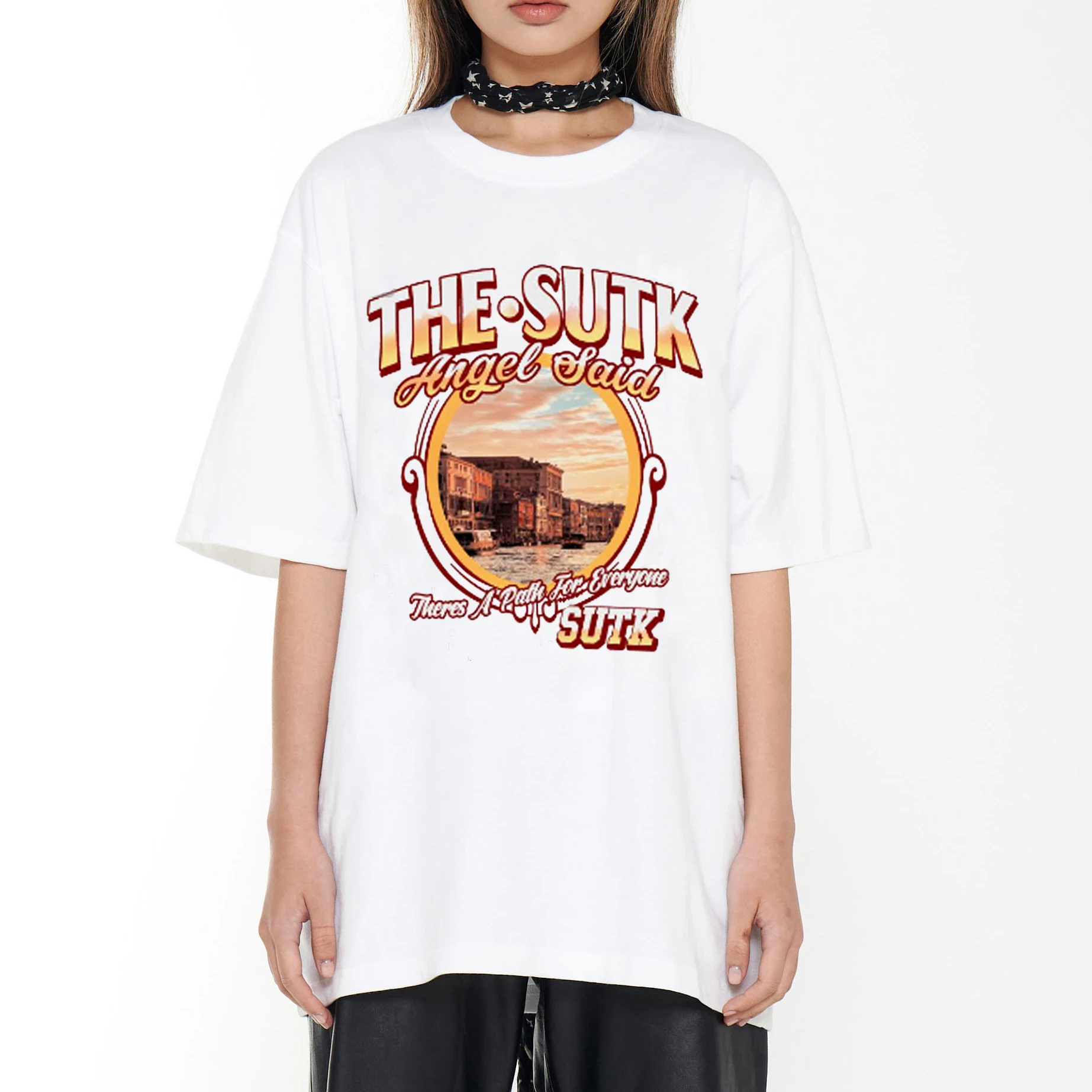 

The SuTk Angel Summer Casual Tee California Women's Retro Style Vacation Beach Shirt short sleeve Women t-shirt