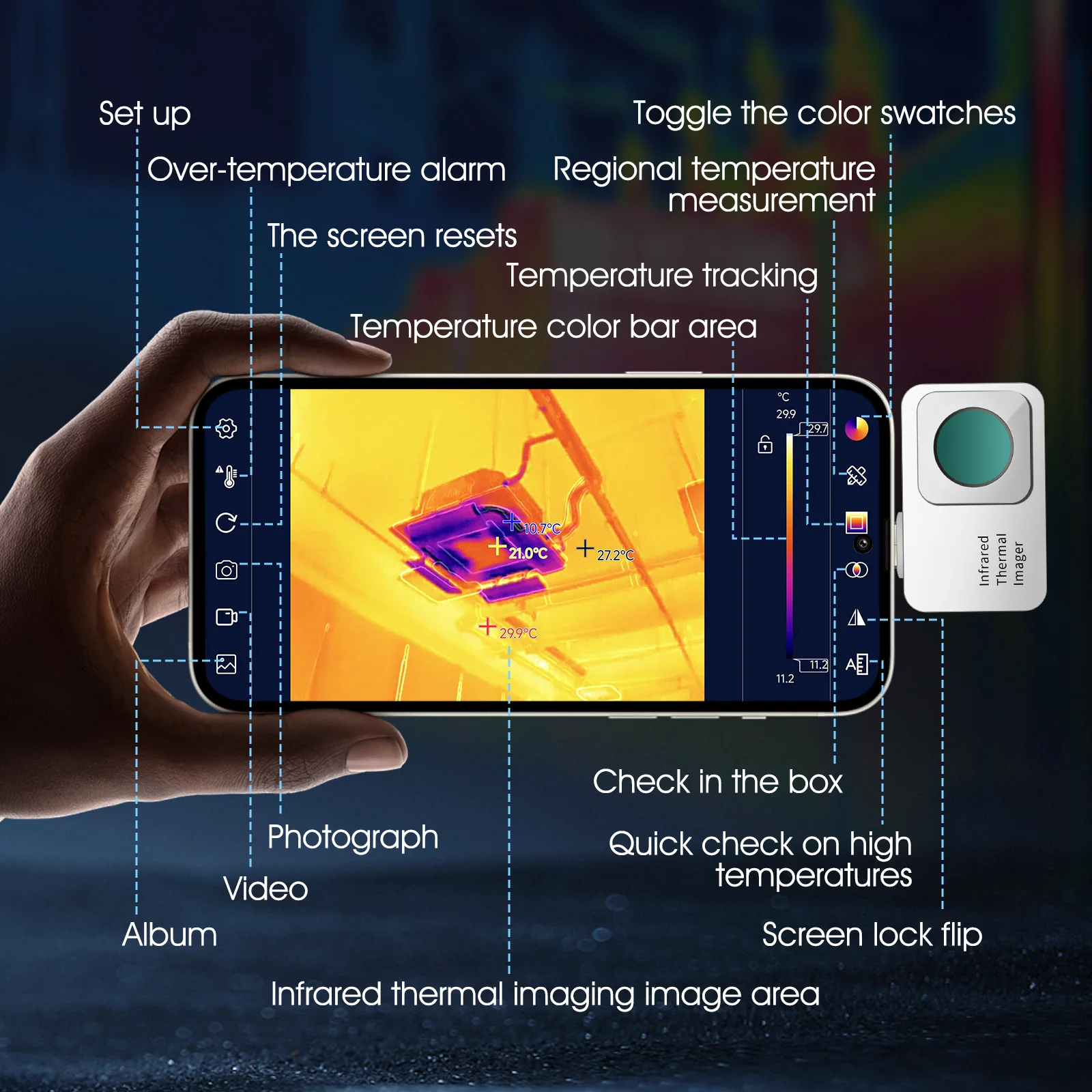 Telecamera termica 256x192 Android OTG -20°C~600°C Type-C