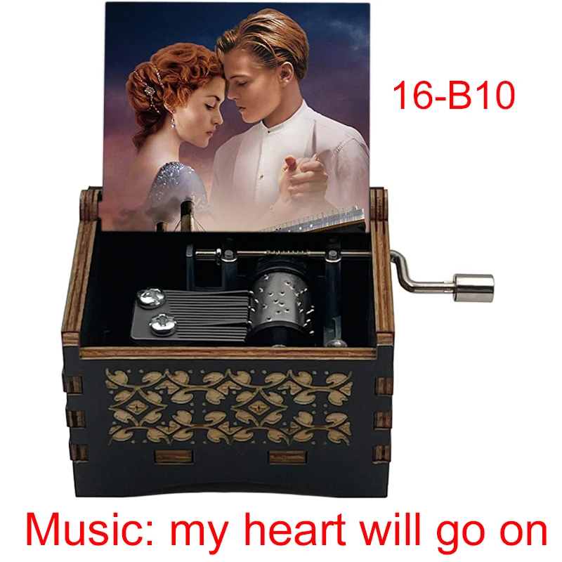 Titanic Movie Black Wooden Music Box, 18 Notes My Heart Will Go On Love Musical, Romantic Wife Girlfriend Birthday Gift Souvenir 6