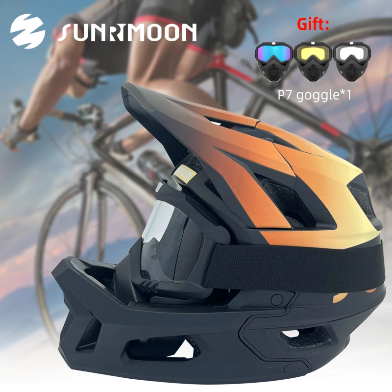 

SUNRIMOON Cross Country Helmet Motocross Men's Mountain Bike Helmet Road Cycling Full Face Helmet Mtb Downhill XC Casco Ciclismo