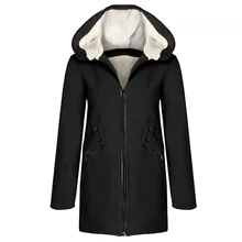 

Women Fashion Thicken Hoodie Solid Color Long Sleeve Zipper Hooded Loose Pocket Patchwork OL Commuter Winter Fall Lady Hoodie