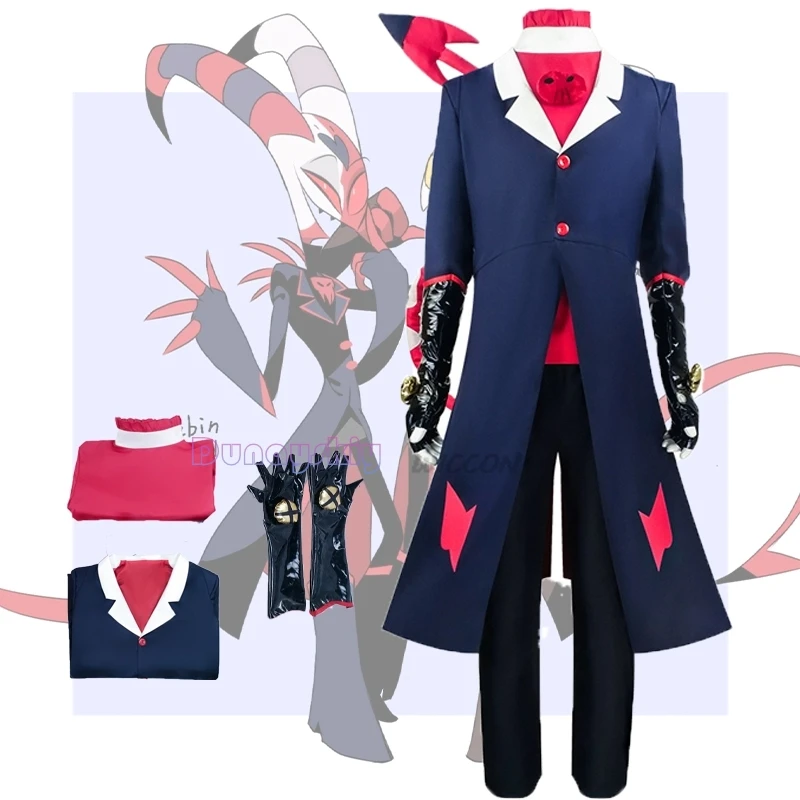 

Helluva Boss Blitzo косплей с хвостом хамбин аниме отель Косплей Костюм женский косплей Хэллоуин комплект унисекс Униформа Cos