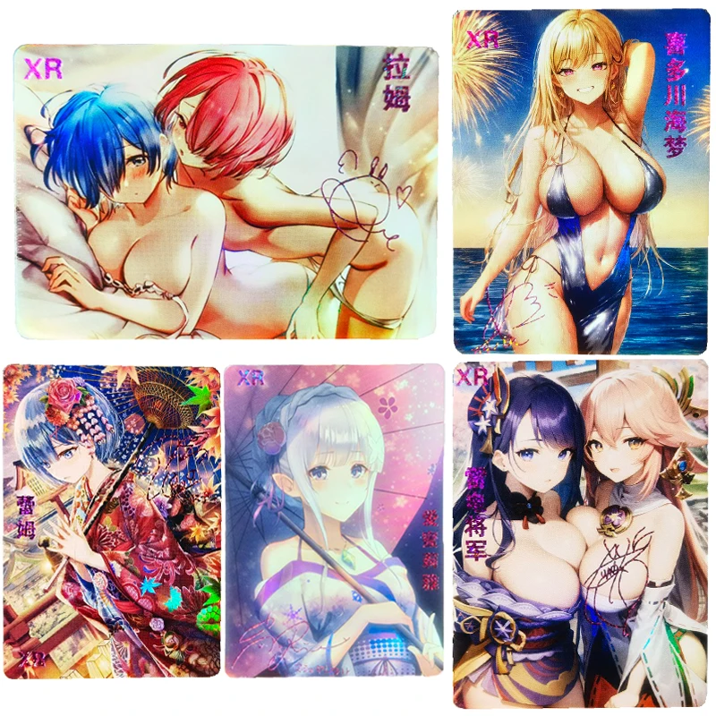 

Dream Goddess Rem Kitagawa Marin Emilia XR Signature Laser Flash Card ACG Sexy Kawaii Anime Game Collection Cards Gift Toys