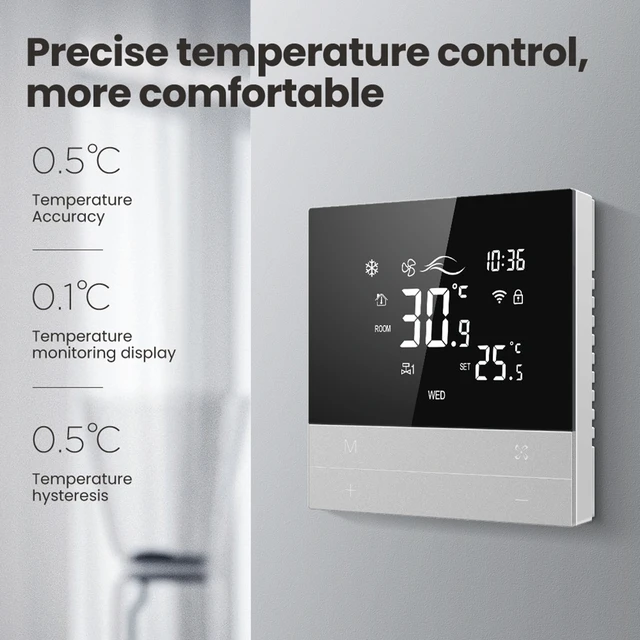 Wifi Central Air Conditioner Thermostat Lcd Touch Screen Smart Temperature  Controller Tuya for Google Home/ Alexa/Yandex Alice - AliExpress
