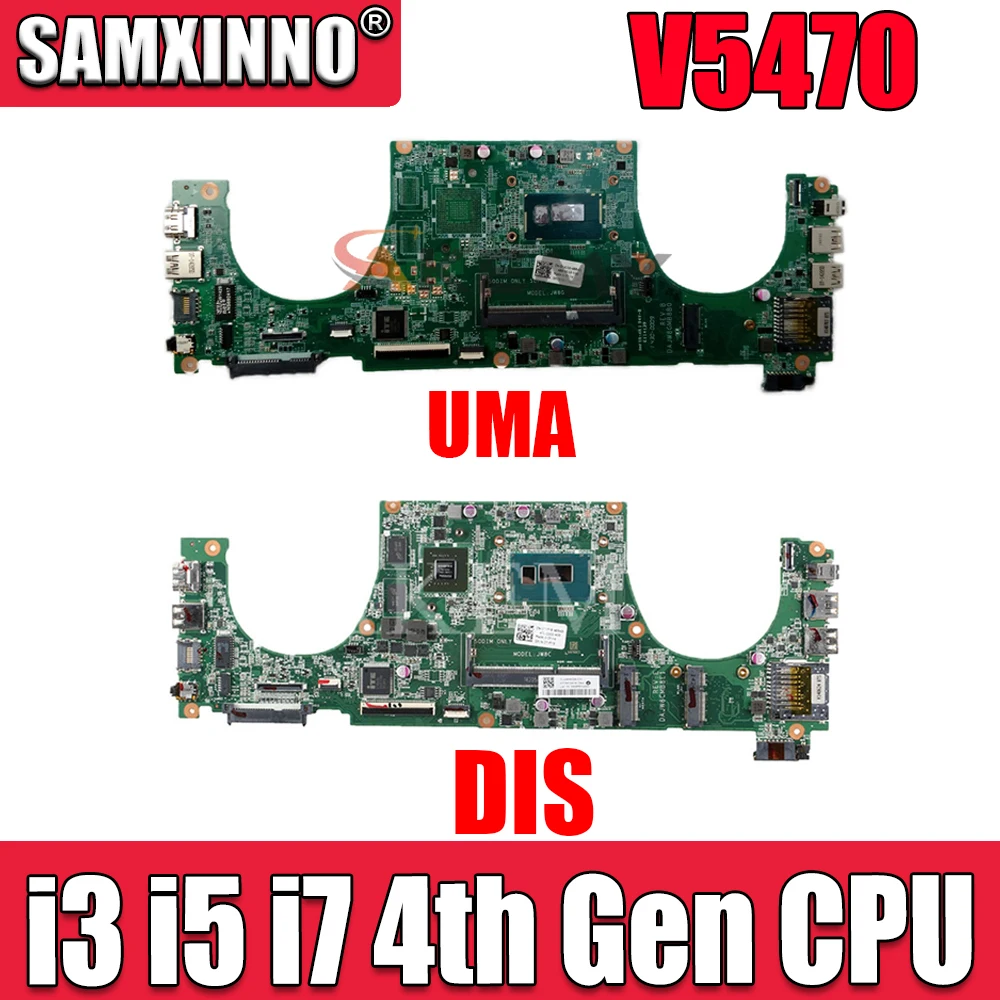 

For DELL Vostro V5470 DAJW8CMB8E1 CN-0TYFY8 02TK7V Notebook motherboard Mainboard WITH i3 i5 i7 4th Gen CPU Mainboard