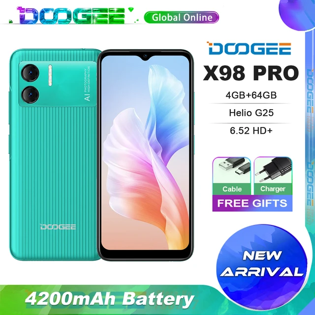 Doogee X98 Pro 4GB 64GB Android 12 Smartphone 6.52 Inch HD Display