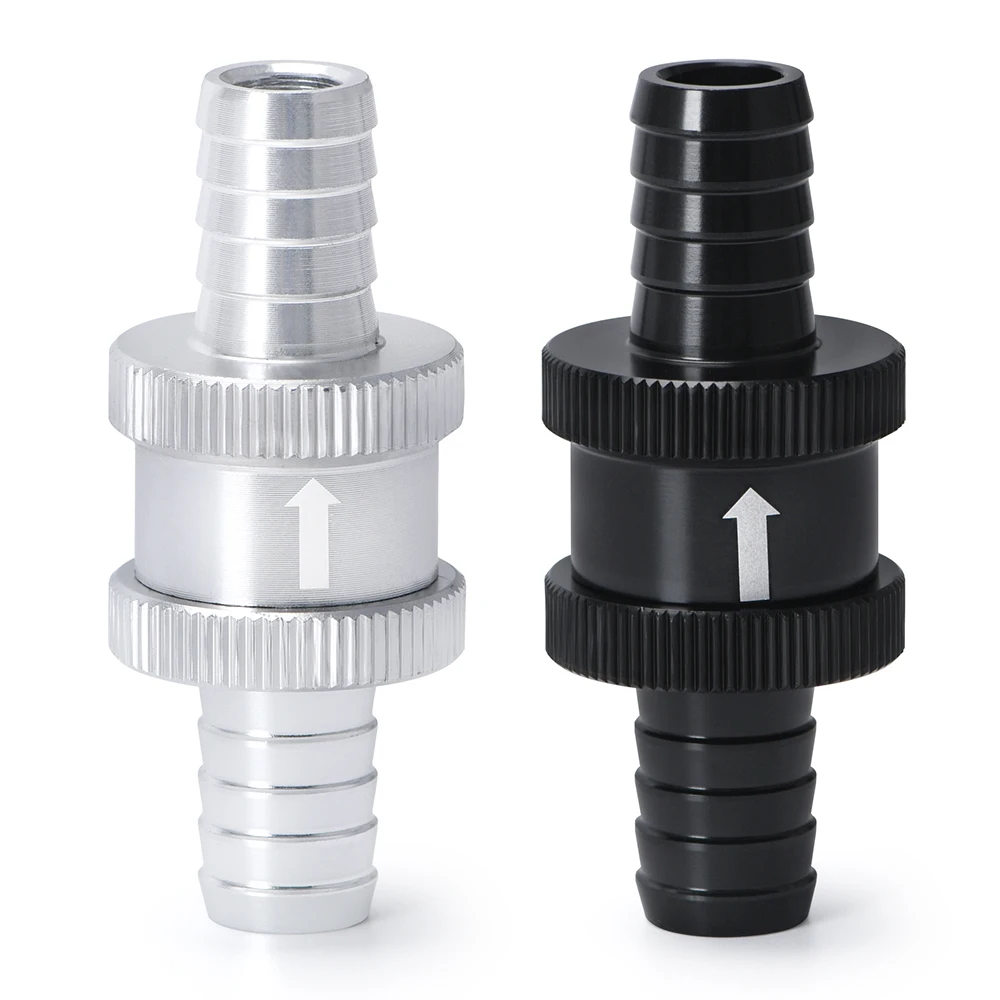 6 Size 4MM / 6MM / 8MM 10MM 12MM 16MM Non Return One Way Fuel Check Valve Aluminum Alloy Petrol Diesel check valve